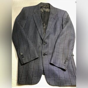 Vintage Austin Reed Mens Blazer Sport Coat 2 Button Blue Grey Tweed Size 42L